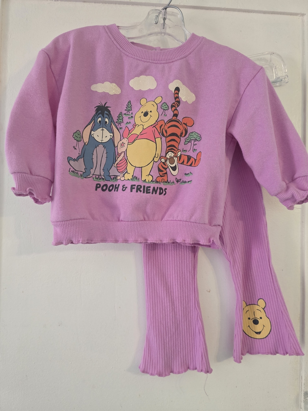 Disney Girl's Pink Winnie The Pooh Sweatshirt And Pant Set - Picture 1 of 2